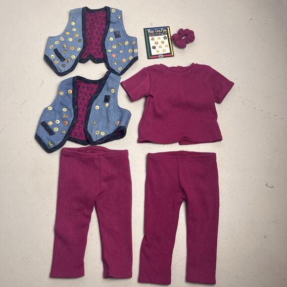 American Girl 1995 Pleasant Co Jean Vest & Legging Outfit 7 Pc Lot Vintage 1995 - Picture 2 of 16